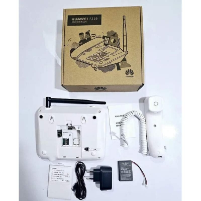 Picture of Huawei F316 GSM Desk Phone | Single SIM Wireless Land Phone | 2000mAh Battery | LCD Display | Caller ID | SMS Support | Call Forwarding | Home & Office Phone White