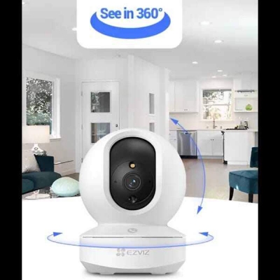 Picture of EZVIZ TY1 Pro 2K Pan & Tilt Smart Home Camera | Smart Color Night Vision | Human Shape Detection | Auto Tracking | Two-Way Calling White