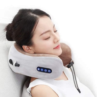 Picture of Electric U-Shaped Neck Massager Pillow | Rechargeable Cervical Shoulder Massage Pillow | 3D Shiatsu Neck & Shoulder Massager | Travel Neck Massage Cushion Multicolor