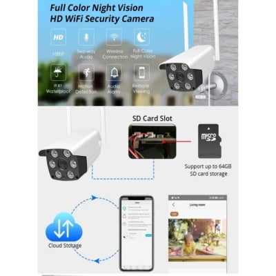 Picture of V380 K6 3MP 1536P WiFi Outdoor IP Camera | Full Color Night Vision | Waterproof | Two-Way Audio | Motion Detection | V380 Pro Security Camera White
