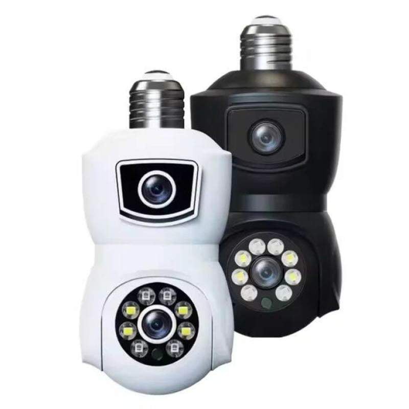 Picture of Q26 Dual Lens Outdoor (BLACK) Bulb WiFi IP Camera | Dual 3MP (6MP) | 360° PTZ | Two-Way Audio | Night Vision | Motion Detection | Waterproof Security Camera Black
