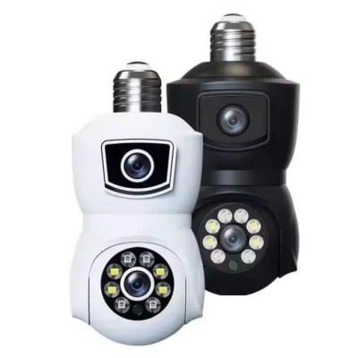 Picture of Q26 Dual Lens Outdoor (BLACK) Bulb WiFi IP Camera | Dual 3MP (6MP) | 360° PTZ | Two-Way Audio | Night Vision | Motion Detection | Waterproof Security Camera Black