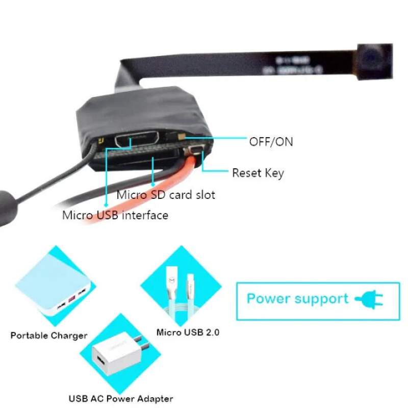 Picture of Full HD 1080P Wifi ip P2P Module Mini DV DVR Wireless IP Surveillance Security Ribbon Camera-S06 Black