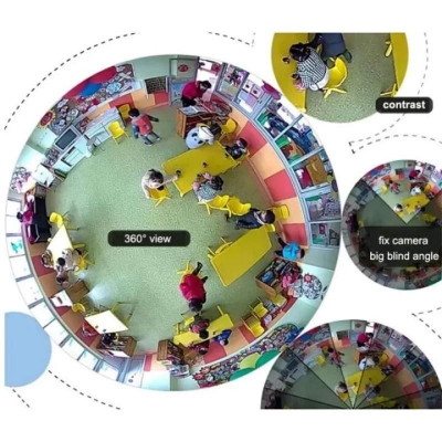 Picture of 3MP Panoramic WiFi IP Camera 360° Fisheye CCTV | Two-Way Audio | Night Vision | Motion Alarm | V380 App | White