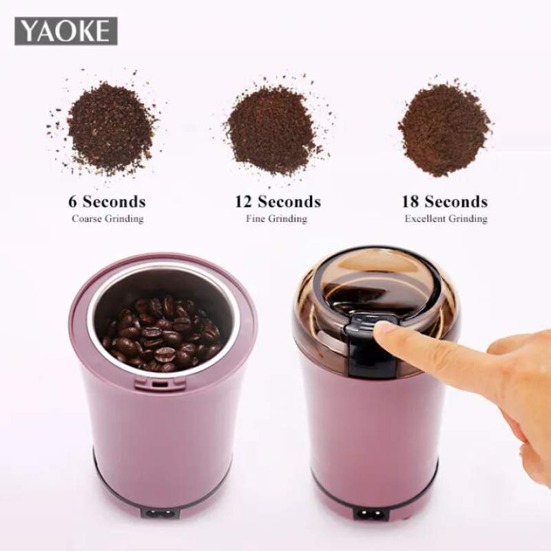 Picture of Mini Electric Coffee Grinder | Multifunction Coffee Bean & Spice Grinder | Stainless Steel Grain Mill | Dry Masala, Nuts & Cereals Grinding Machine Multicolor