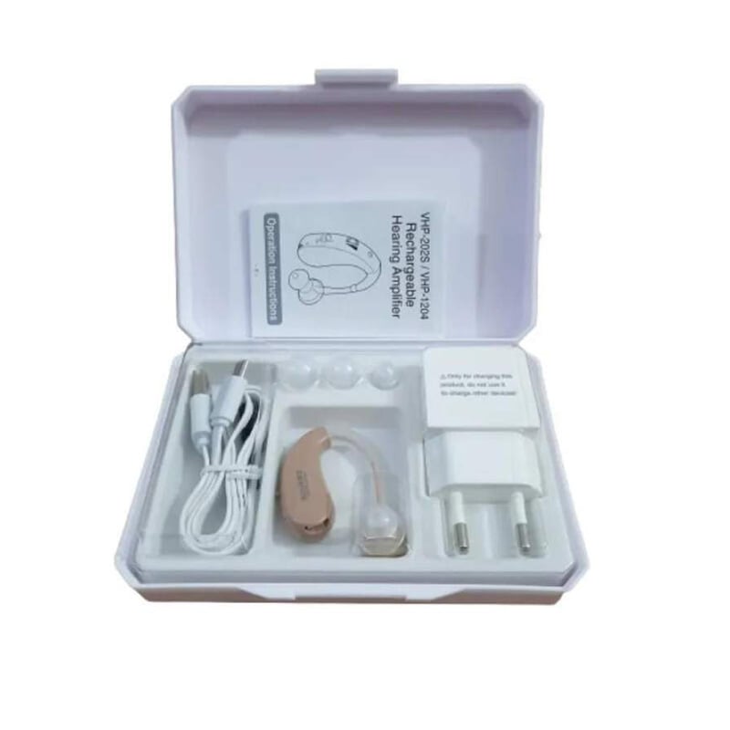 Picture of RIONET AR700 Rechargeable Hearing Aid | Digital BTE Hearing Machine | Adjustable Volume | Clear Sound Amplifier | Easy Charging 