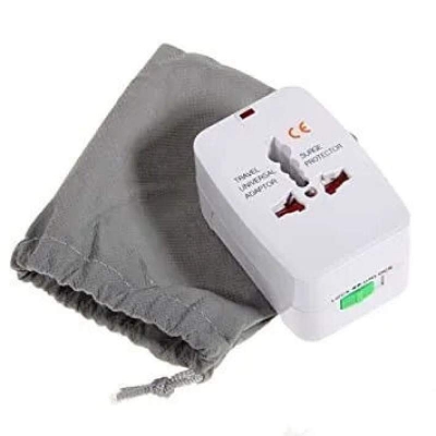 Picture of Universal Travel Adapter All in One | International Multi Plug | 150+ Countries | Surge Protection | Safety Shutter White