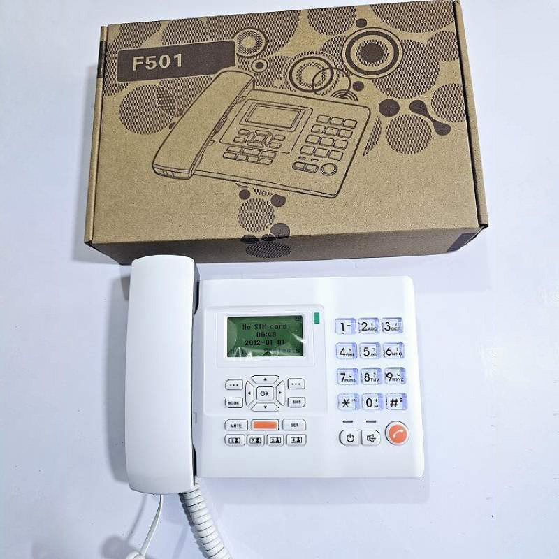 Picture of Huawei F501 GSM Fixed Wireless Desk Phone | Single SIM | Large LCD Display | Speakerphone | SMS Support | 3000mAh Battery | GSM Landline Phone White