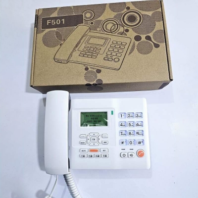 Picture of Huawei F501 GSM Fixed Wireless Desk Phone | Single SIM | Large LCD Display | Speakerphone | SMS Support | 3000mAh Battery | GSM Landline Phone White
