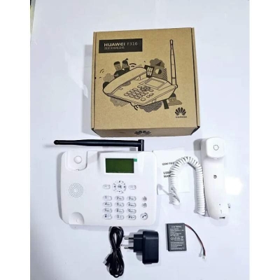 Picture of Huawei F316 GSM Desk Phone | Single SIM Wireless Land Phone | 2000mAh Battery | LCD Display | Caller ID | SMS Support | Call Forwarding | Home & Office Phone White