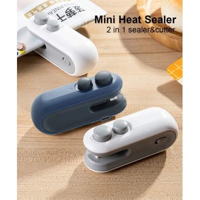 Picture of Portable Mini Bag Sealer Machine | USB Rechargeable Heat Sealer | Food Snack Packet Sealing Machine | Kitchen Bag Sealer 