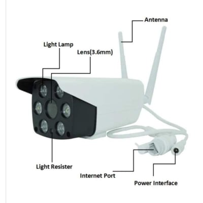 Picture of V380 K6 3MP 1536P WiFi Outdoor IP Camera | Full Color Night Vision | Waterproof | Two-Way Audio | Motion Detection | V380 Pro Security Camera White