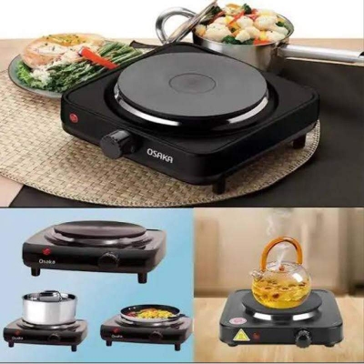 Picture of Osaka 1000W Portable Electric Hot Plate Stove | Adjustable Temperature Control | Cast Iron Heating Plate | Tea Coffee Noodles Cooking | 220V Black