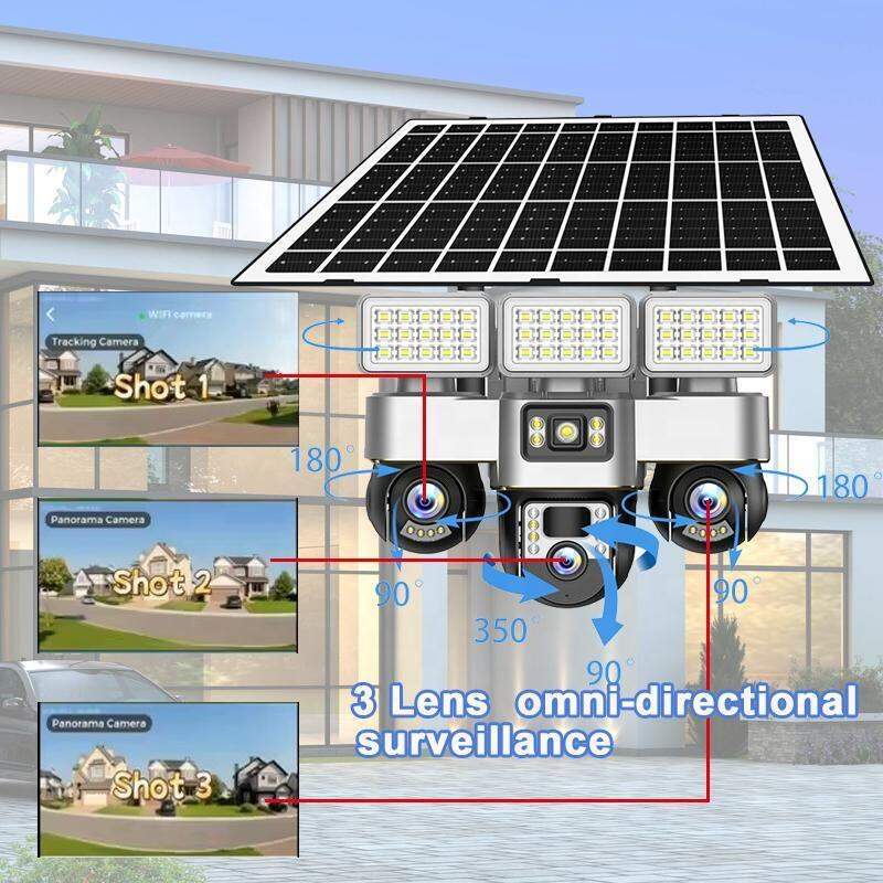 Picture of 12MP Triple Lens Solar PTZ Security Camera | 4G SIM | V380 Pro | 355° Pan & 90° Tilt | AI Human Detection | Auto Tracking | Two-Way Audio | Color Night Vision | IP66 Waterproof Black