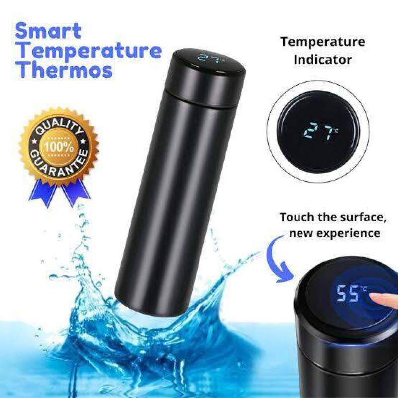 Picture of 500ML Smart LED Temperature Display Vacuum Flask | 304 Stainless Steel Thermos Bottle | Hot & Cold Insulated Water Bottle | Coffee Travel Mug Black