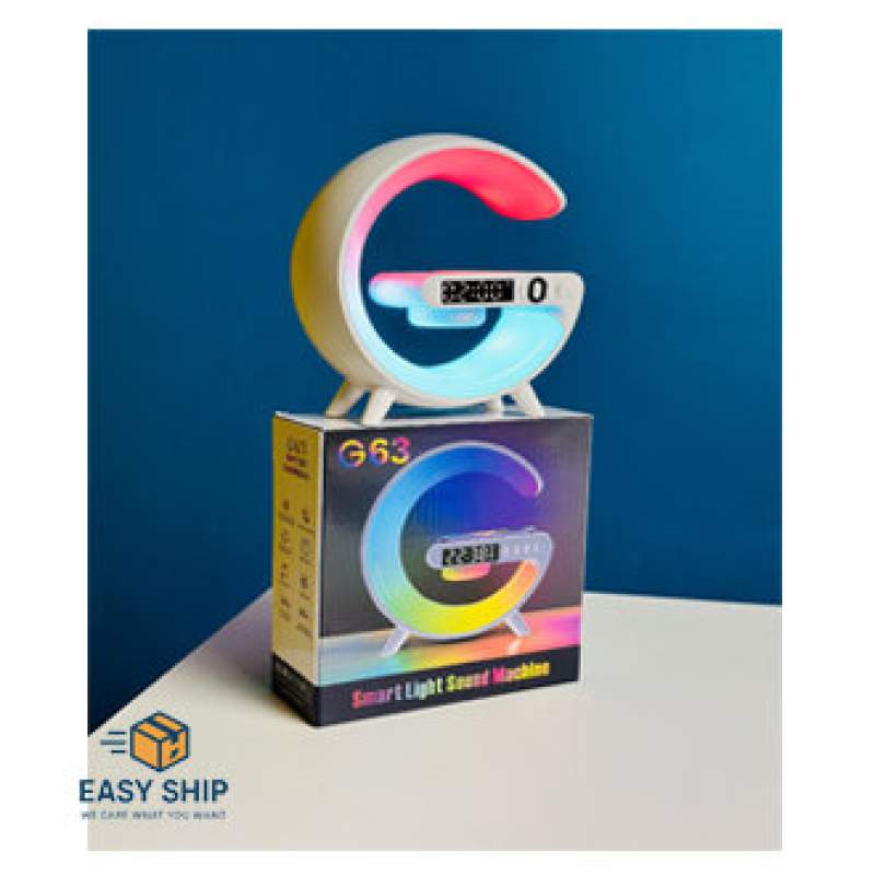 Picture of G63 Bluetooth Speaker Lamp | 3-in-1 Wireless Charger | RGB Night Light | Alarm Clock | APP Control | Bedside Smart Speaker 