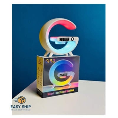 Picture of G63 Bluetooth Speaker Lamp | 3-in-1 Wireless Charger | RGB Night Light | Alarm Clock | APP Control | Bedside Smart Speaker 