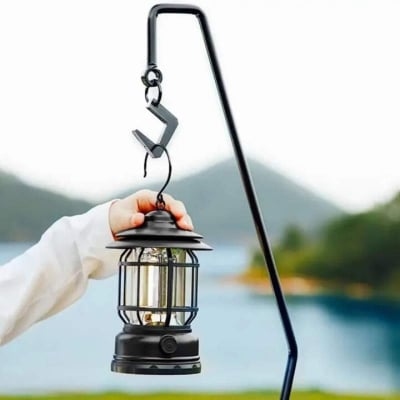 Picture of Retro Portable Camping Lantern | USB Rechargeable Vintage LED Camping Light | Stepless Dimmable | Waterproof Outdoor Tent Lamp | Emergency Light Multicolor