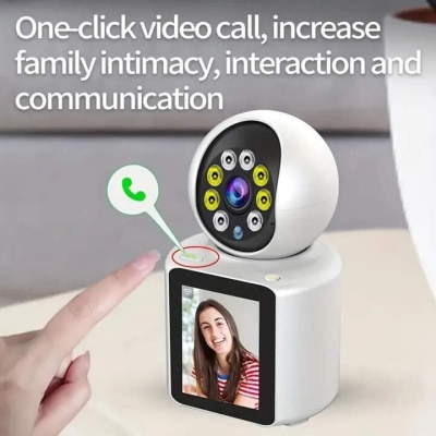 Picture of Q25 Display Doll 3MP WiFi Smart IP Camera with Video Calling Display | 360° PTZ | Two-Way Audio | Motion Detection | Night Vision | V380 App White