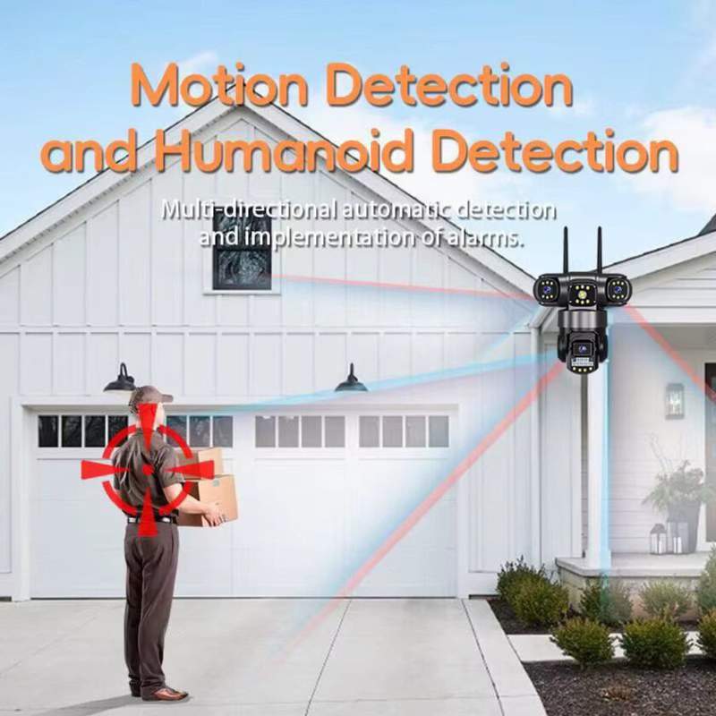 Picture of V380 SC28 3 Lens Outdoor PTZ IP Camera | WiFi & 4G SIM Supported | 9MP Triple Lens | AI Human Tracking | Two-Way Audio | Color Night Vision | 128GB Support 