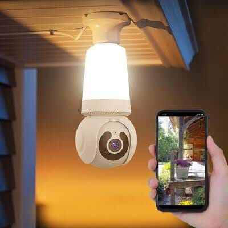Picture of V380 Pro 3MP WiFi Bulb IP Camera | 360° Pan Tilt | Full Color Night Vision | Motion Detection | Two-Way Audio | Siren Alarm | E27 Bulb Security Camera White