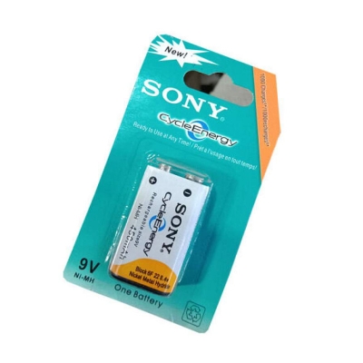Picture of Sony Cycle Energy 9V Rechargeable Battery 450mAh | Long Life Ni-MH Rechargeable Battery Multicolor