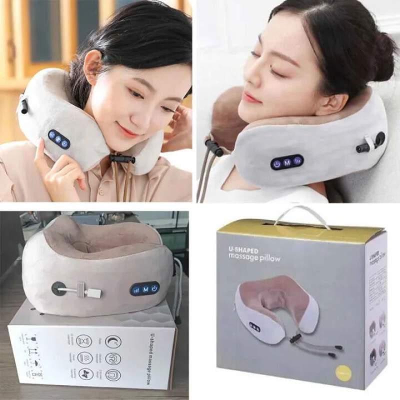 Picture of Electric U-Shaped Neck Massager Pillow | Rechargeable Cervical Shoulder Massage Pillow | 3D Shiatsu Neck & Shoulder Massager | Travel Neck Massage Cushion Multicolor