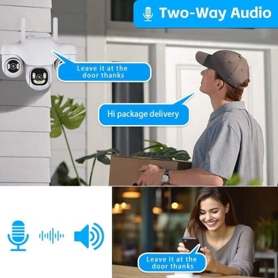Picture of V380 Pro SC31 6MP 3 Lens Outdoor PTZ WiFi & 4G IP Camera | AI Human Tracking | Triple Lens | Full Color Night Vision | Two-Way Audio | Waterproof CCTV Camera 