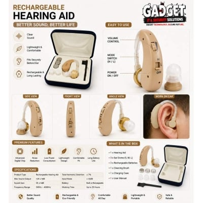 Picture of Rionet Cordless Hearing Aid Adjustable Sound Amplifier Japan Made - Pregnancy Test Kit Grey