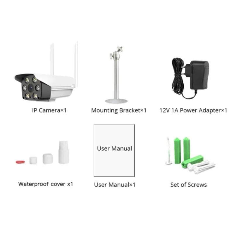 Picture of V380 K6 3MP 1536P WiFi Outdoor IP Camera | Full Color Night Vision | Waterproof | Two-Way Audio | Motion Detection | V380 Pro Security Camera White