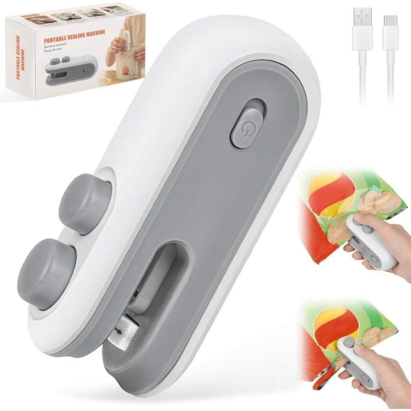 Picture of Portable Mini Bag Sealer Machine | USB Rechargeable Heat Sealer | Food Snack Packet Sealing Machine | Kitchen Bag Sealer 