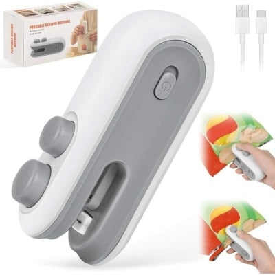 Picture of Portable Mini Bag Sealer Machine | USB Rechargeable Heat Sealer | Food Snack Packet Sealing Machine | Kitchen Bag Sealer 