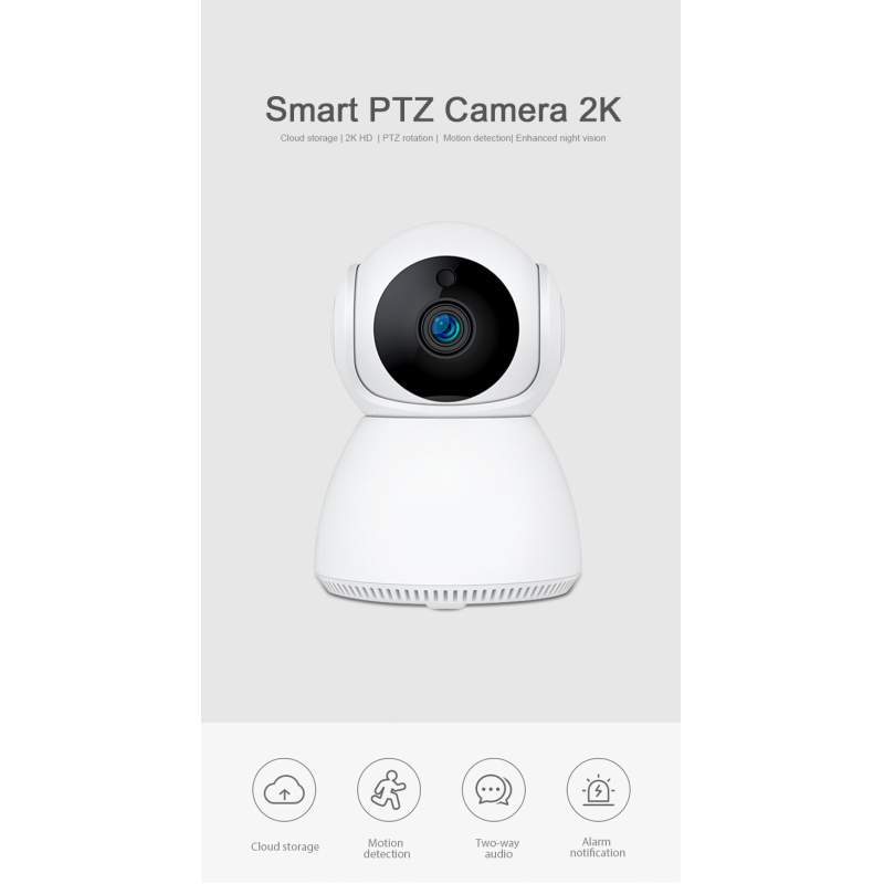 Picture of V380 Q7 Pro 3MP WiFi PTZ IP Camera | 360° Indoor CCTV | LAN Port | Two-Way Audio | Night Vision | SD Card Support White