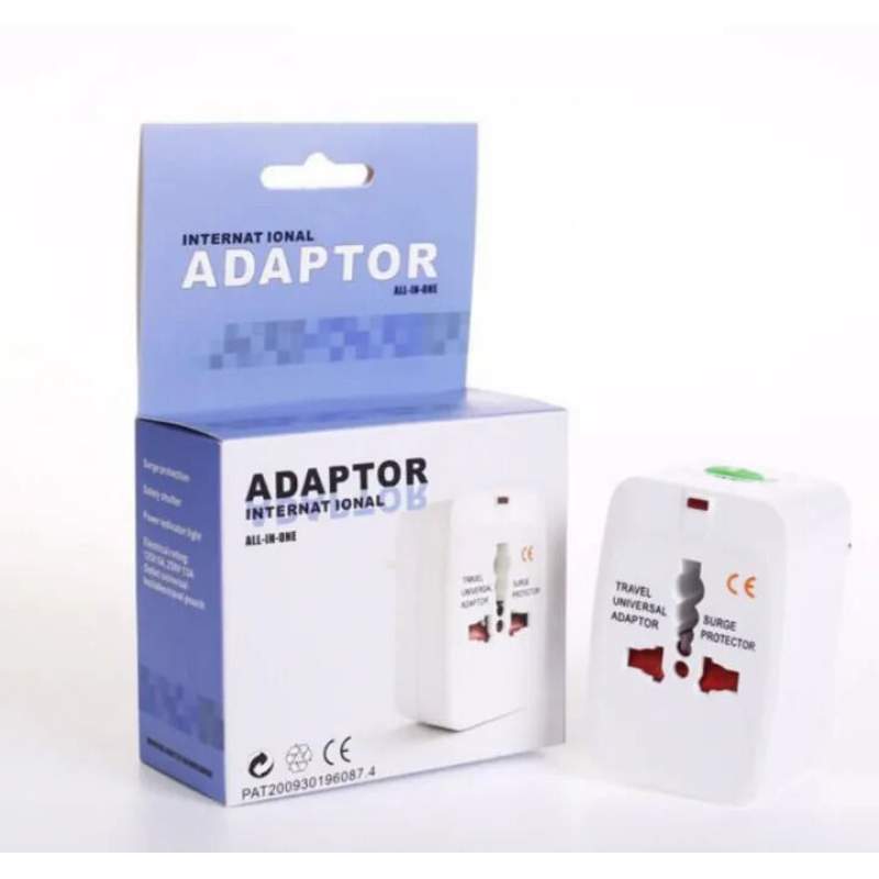 Picture of Universal Travel Adapter All in One | International Multi Plug | 150+ Countries | Surge Protection | Safety Shutter White