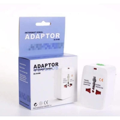 Picture of Universal Travel Adapter All in One | International Multi Plug | 150+ Countries | Surge Protection | Safety Shutter White