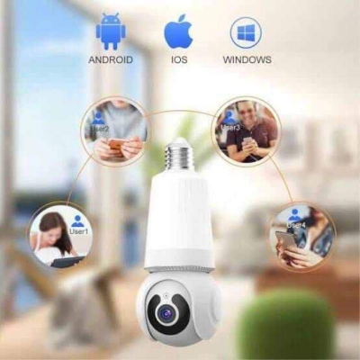 Picture of V380 Pro 3MP WiFi Bulb IP Camera | 360° Pan Tilt | Full Color Night Vision | Motion Detection | Two-Way Audio | Siren Alarm | E27 Bulb Security Camera White