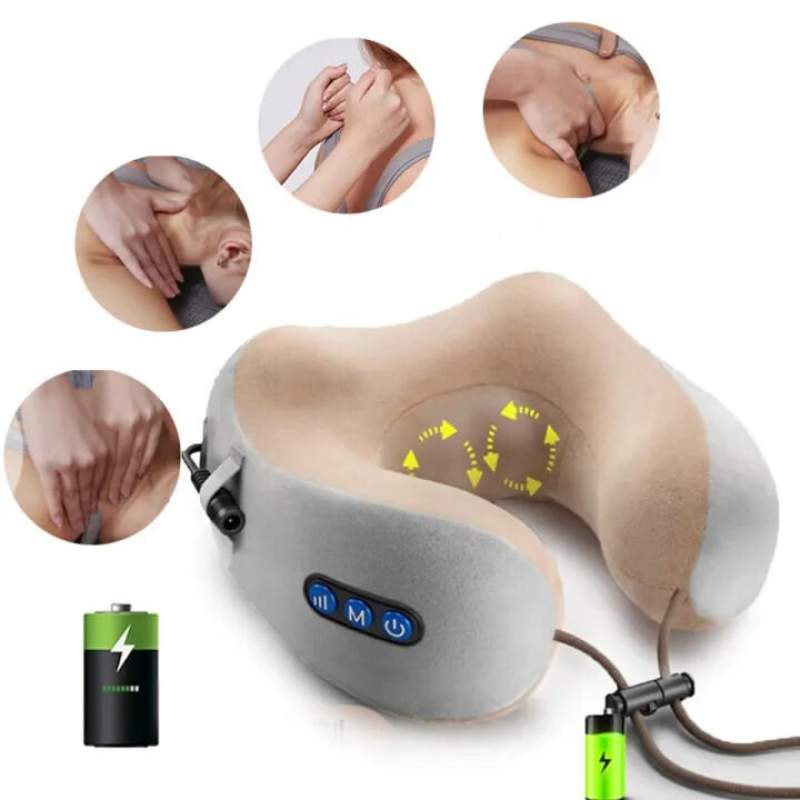 Picture of Electric U-Shaped Neck Massager Pillow | Rechargeable Cervical Shoulder Massage Pillow | 3D Shiatsu Neck & Shoulder Massager | Travel Neck Massage Cushion Multicolor