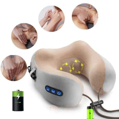 Picture of Electric U-Shaped Neck Massager Pillow | Rechargeable Cervical Shoulder Massage Pillow | 3D Shiatsu Neck & Shoulder Massager | Travel Neck Massage Cushion Multicolor