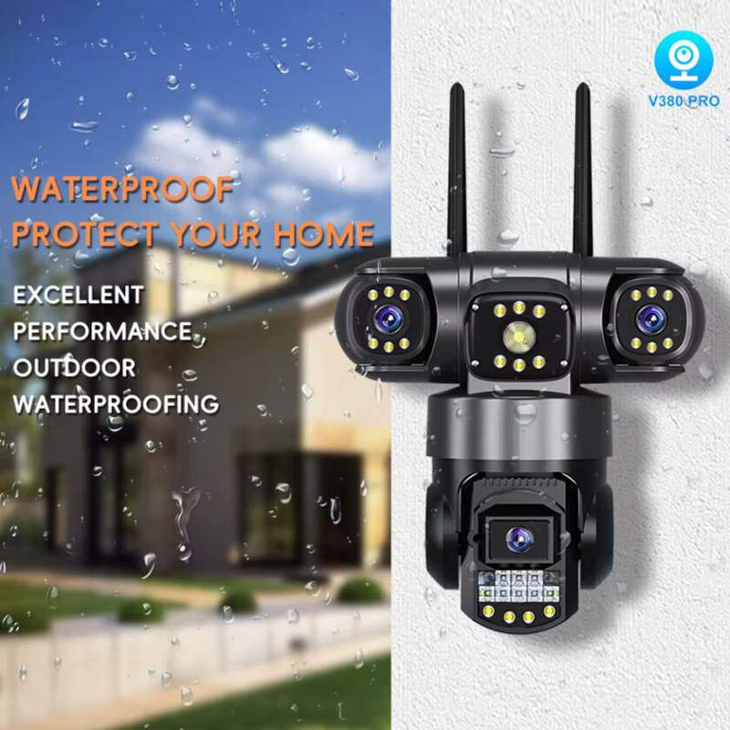 Picture of V380 SC28 3 Lens Outdoor PTZ IP Camera | WiFi & 4G SIM Supported | 9MP Triple Lens | AI Human Tracking | Two-Way Audio | Color Night Vision | 128GB Support 