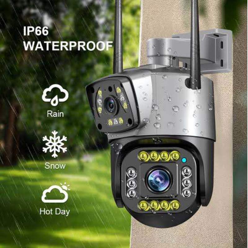 Picture of V380 Pro SC02 Dual Lens 4MP Outdoor IP Camera | 4G SIM + WiFi + LAN | Auto Tracking | Color Night Vision | Two-Way Audio | IP66 Waterproof 
