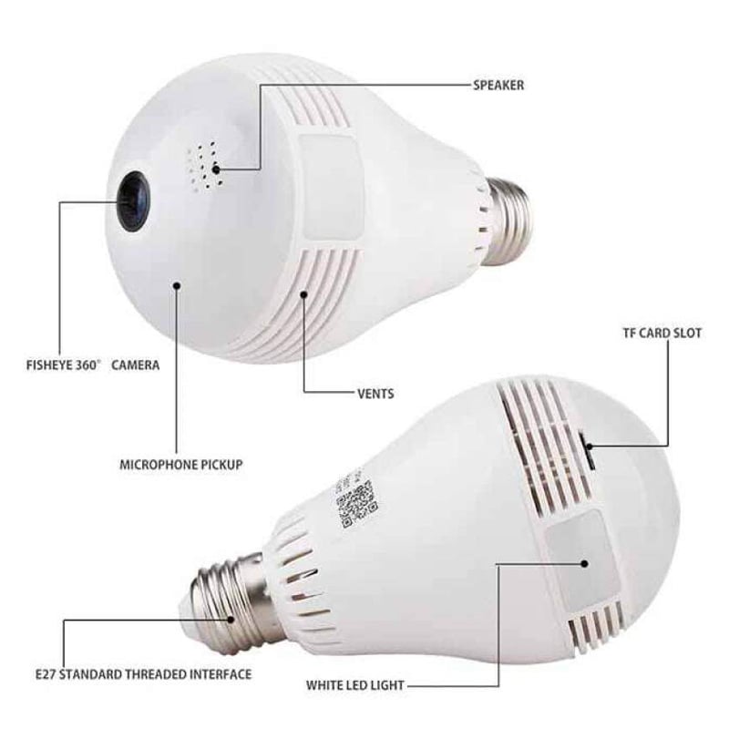 Picture of V380 Pro Panoramic 360° Fisheye WiFi IP Camera | 2MP HD | Two-Way Audio | Night Vision | Remote Monitoring | Indoor Security CCTV Camera White