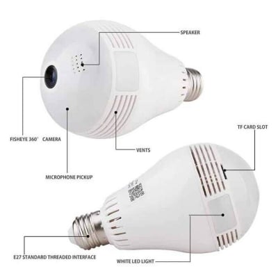 Picture of V380 Pro Panoramic 360° Fisheye WiFi IP Camera | 2MP HD | Two-Way Audio | Night Vision | Remote Monitoring | Indoor Security CCTV Camera White