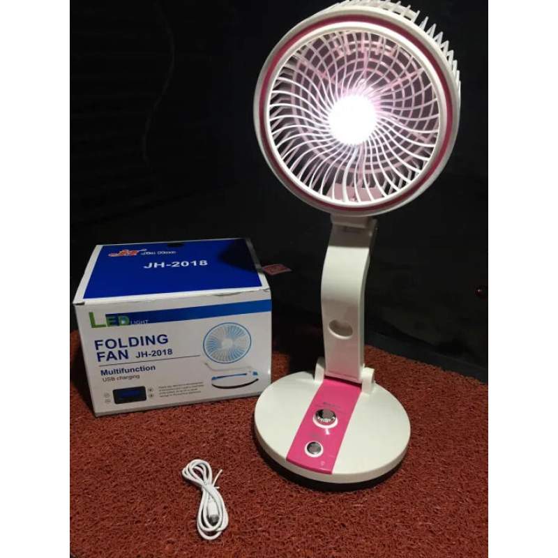 Picture of New Rechargeable LR Folding Table Fan with Led Light Multicolor