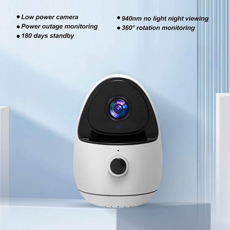 Picture of Bewinner 1080P Wireless Indoor WiFi IP Camera | V380 Pro App | AI Human Detection | Night Vision | Two-Way Audio | Battery Powered Security Camera White