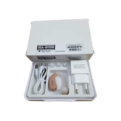 Picture of RIONET AR700 Rechargeable Hearing Aid | Digital BTE Hearing Machine | Adjustable Volume | Clear Sound Amplifier | Easy Charging 