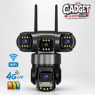 Picture of V380 SC28 3 Lens Outdoor PTZ IP Camera | WiFi & 4G SIM Supported | 9MP Triple Lens | AI Human Tracking | Two-Way Audio | Color Night Vision | 128GB Support 