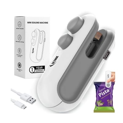 Picture of Portable Mini Bag Sealer Machine | USB Rechargeable Heat Sealer | Food Snack Packet Sealing Machine | Kitchen Bag Sealer 
