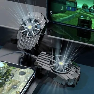 Picture of Mobile Phone Cooler G-6 live radiator Phone Cooler G-6  for Gaming Fast Running Noiseless Mobile Phone Cooling Fan for Live Streaming PUBG TikTok Outdoor Vlog-Black