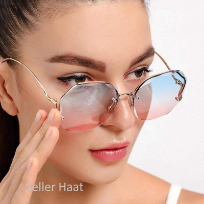 Picture of Rimless Sunglass for Women-Light pink