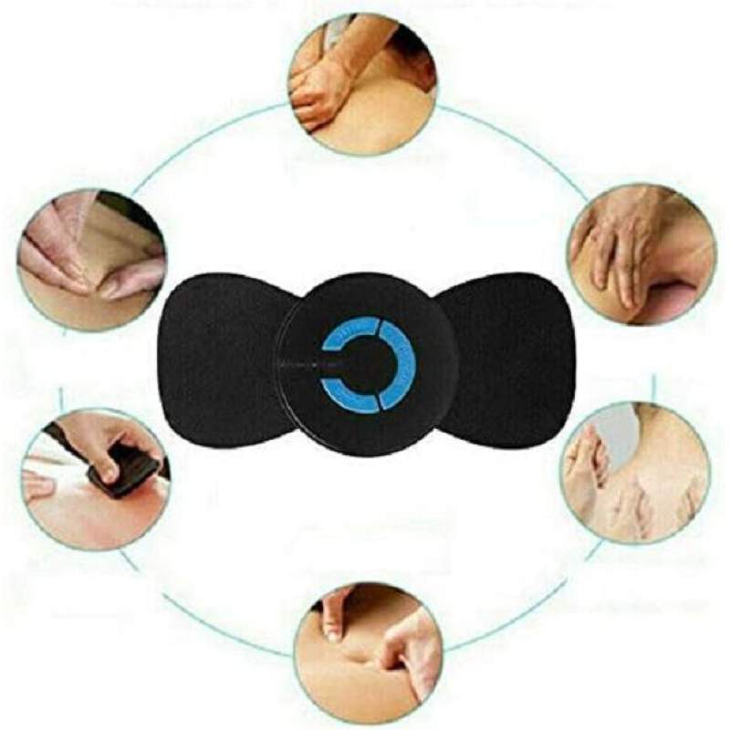 Picture of Mini Electric Neck Back Massager Cervical Massage Patch Stimulator EMS 6 Modes Muscle Relief Pain Relaxation Shoulder Instrument-Black